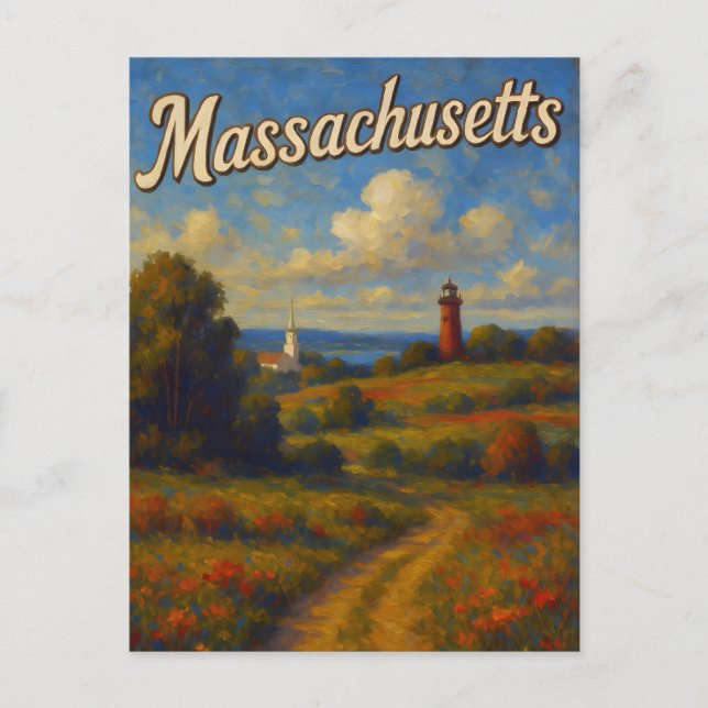 Massachusetts-Postkarte Postkarte (Vorderseite)