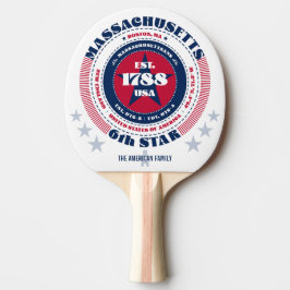 Massachusetts Pride Circular Typografy Monogramm Tischtennis Schläger