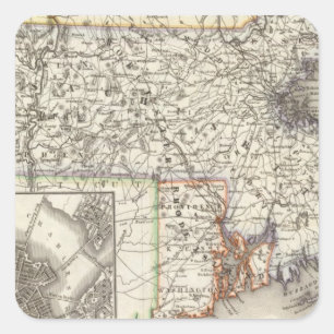Massachusetts, Rhode Island 2 Quadratischer Aufkleber