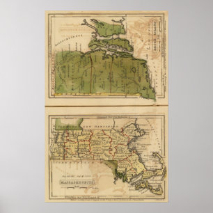 Massachusetts, Rhode Island Poster