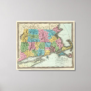 Massachusetts Rhode Island und Connecticut 2 Leinwanddruck
