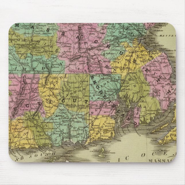 Massachusetts Rhode Island und Connecticut 2 Mousepad (Vorne)