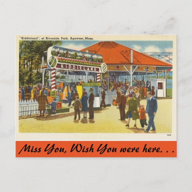Massachusetts, Riverside Park, Agawam Postkarte (Vorderseite)