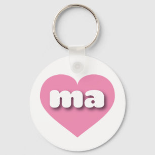 Massachusetts Rosa Herz - I Liebe ma Schlüsselanhänger