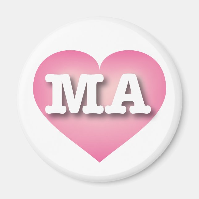 Massachusetts - Rosa Katzenherz - I Liebe MA Magnet (Vorne)