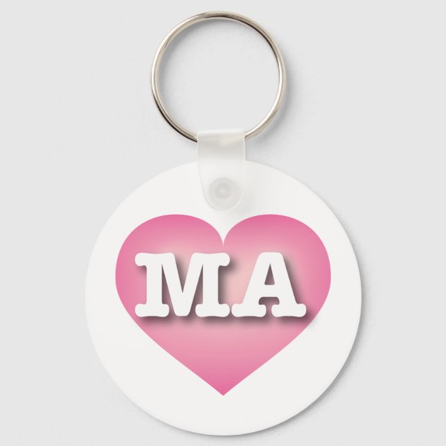 Massachusetts - Rosa Katzenherz - I Liebe MA Schlüsselanhänger (Vorderseite)