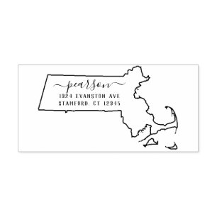 Massachusetts Rücksendeadresse Briefmarke selbsttä Permastempel