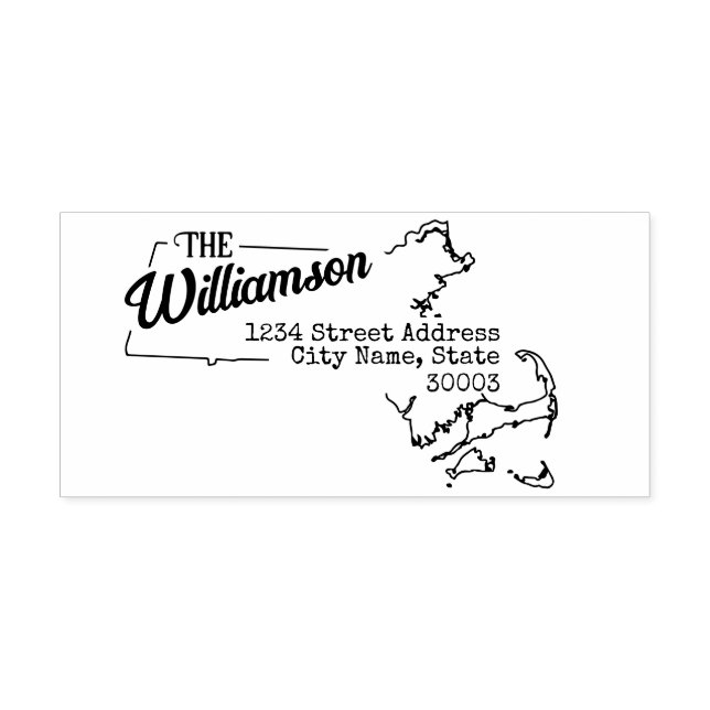 Massachusetts Rücksendeadresse Briefmarke selbsttä Permastempel (Design)