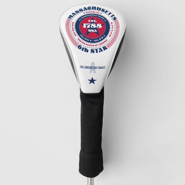 Massachusetts Staat Circle Custom Golf Head Cover Golf Headcover (Vorderseite)