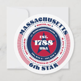 Massachusetts-Staat-Circular Typografy-Flachkarte