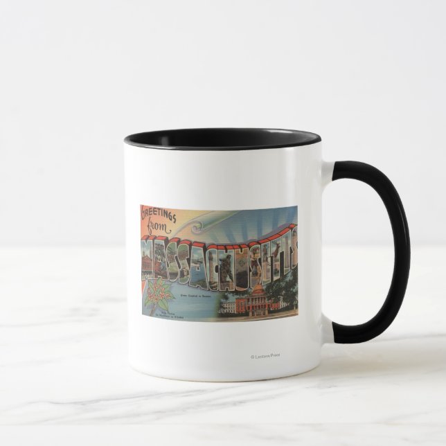 Massachusetts (Staat Hauptstadt/Blume) Tasse (Rechts)