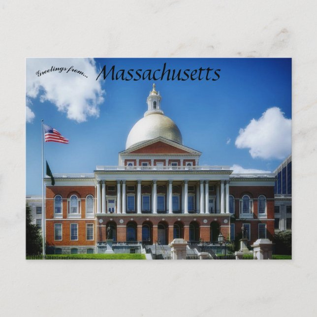 Massachusetts Staat House Boston Massachusetts Postkarte (Vorderseite)