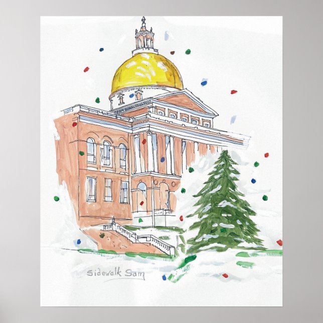 Massachusetts Staat House Poster (Vorne)