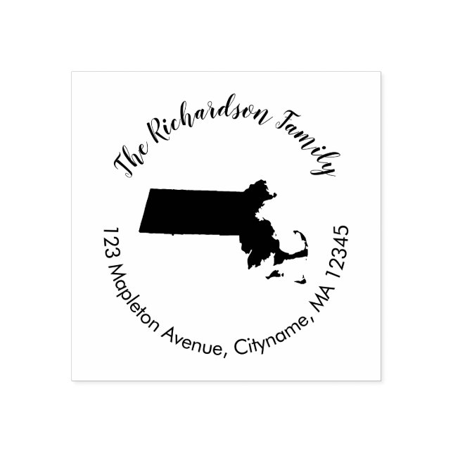 Massachusetts Staat Rücksendeadresse Gummi Briefma Gummistempel (Prägung)