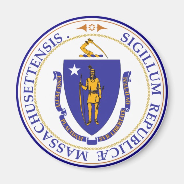 Massachusetts Staat Siegel Magnet (Vorne)