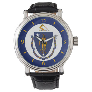 Massachusetts-Staats-Flaggen-Uhr-Entwurf Armbanduhr