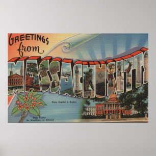 Massachusetts (Staats-Hauptstadt/Blume) Poster
