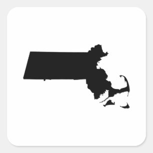 Massachusetts-Staats-Kontur Quadratischer Aufkleber