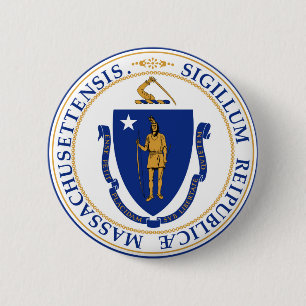 Massachusetts-Staats-Siegelamerika-Republiksymbol Button