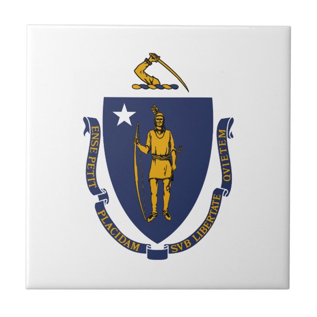 Massachusetts Staatsflagge Fliese (Vorderseite)