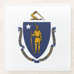 Massachusetts Staatsflagge Glasuntersetzer