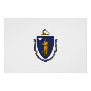 Massachusetts Staatsflagge Poster