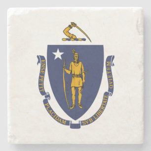 Massachusetts Staatsflagge Steinuntersetzer