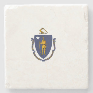 Massachusetts Staatsflagge Steinuntersetzer