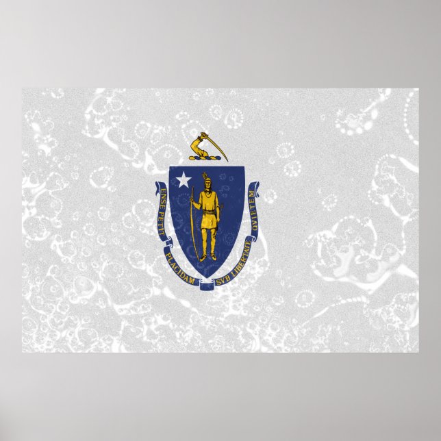 Massachusetts State Flag Grunge Poster (Vorne)