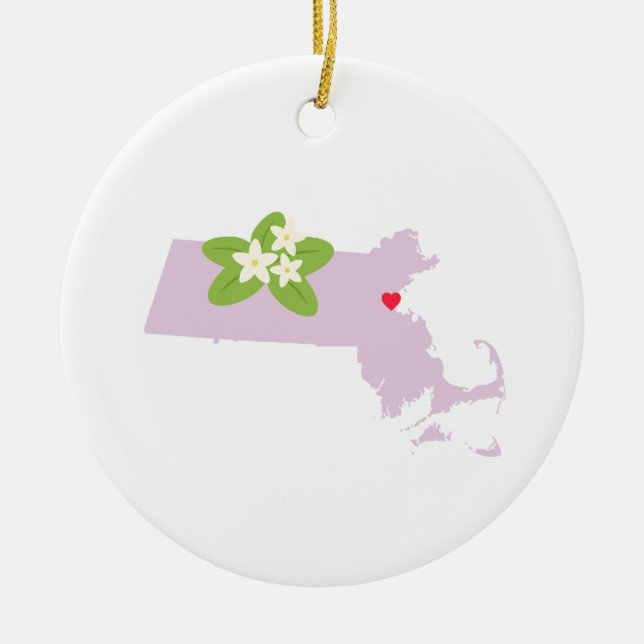 Massachusetts State Keramik Ornament (Vorne)