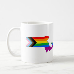 Massachusetts State Pride LGBTQ Progress Pride Kaffeetasse