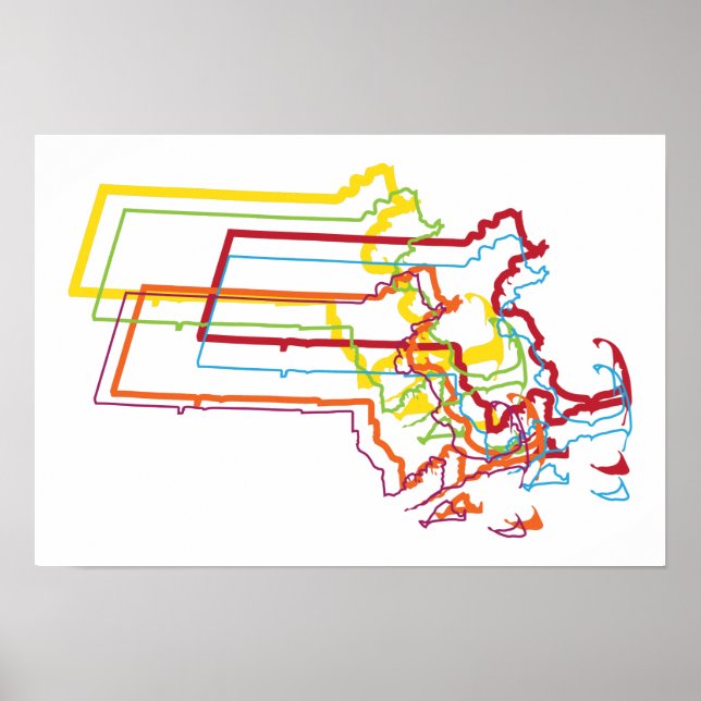 Massachusetts Stolz verwischen Poster (Vorne)