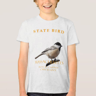 Massachusetts Territory Bird The Chickadee Tri-Blend Shirt