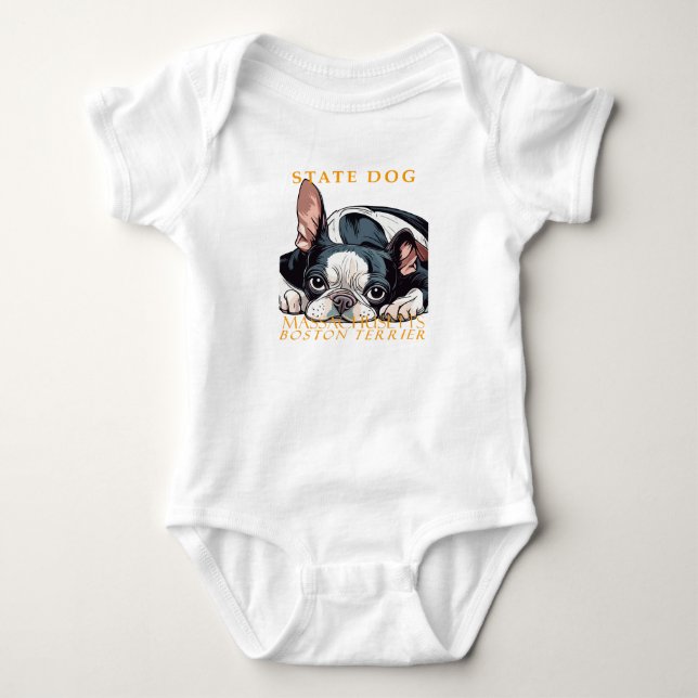 Massachusetts Territory Dog The Boston Terrier Baby Strampler (Vorderseite)