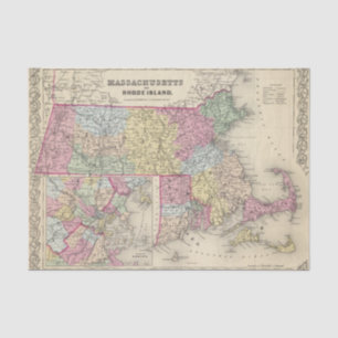 Massachusetts und Rhode Island 2 Seidenpapier