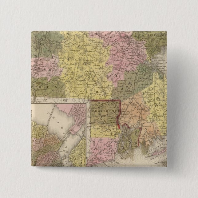 Massachusetts und Rhode Island Button (Vorderseite)