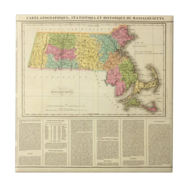 Massachusetts US Fliese (Vorderseite)