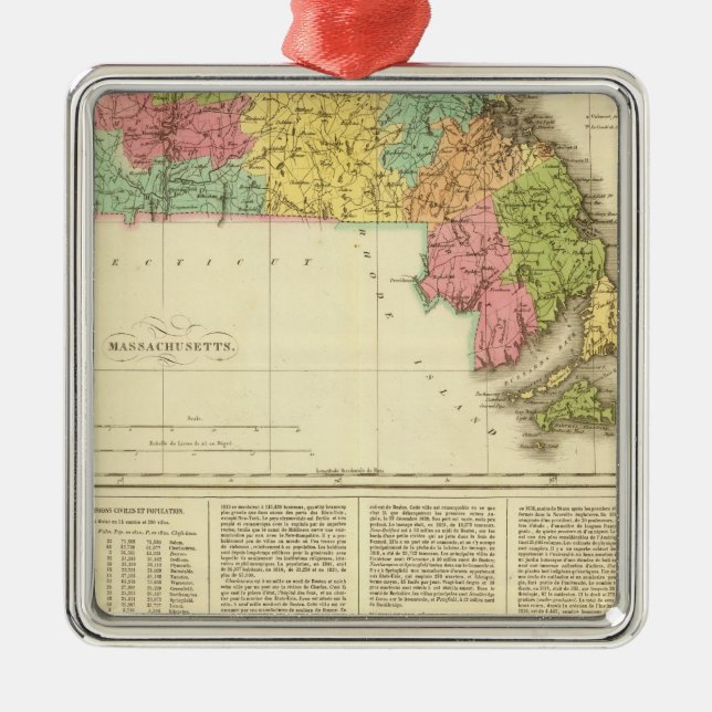 Massachusetts US Silbernes Ornament (Vorne)