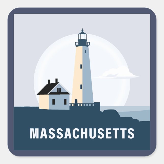Massachusetts, USA Quadratischer Aufkleber (Vorderseite)