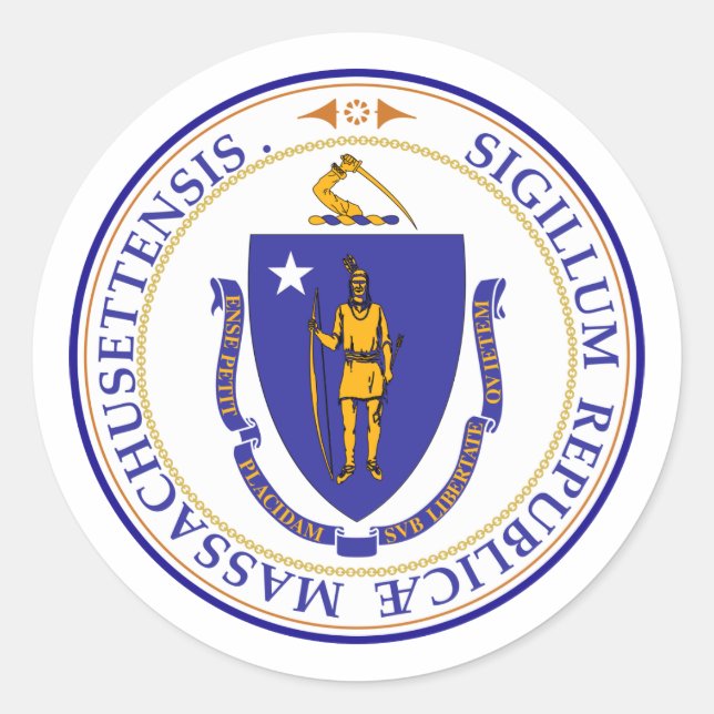 Massachusetts, USA Runder Aufkleber (Vorderseite)