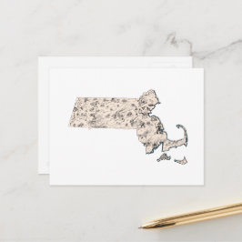 Massachusetts Vintage Bildkarte Antike Abbildung Postkarte