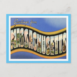 Massachusetts Vintage Travel Postkarte