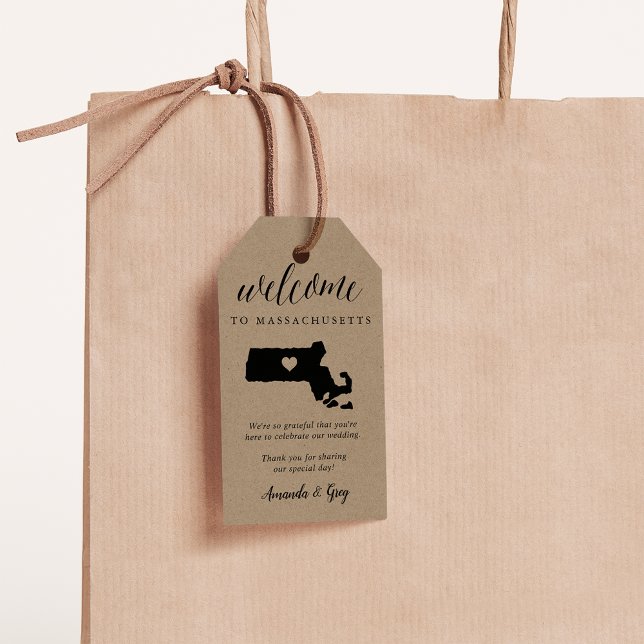 Massachusetts Wedding Willkommen Geschenkanhänger (Von Creator hochgeladen)