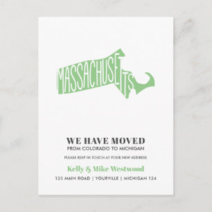 MASSACHUSETTS Wir haben neue Adresse Neue Zuhause  Postkarte