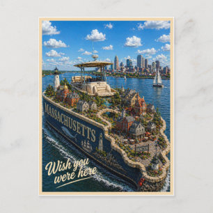 Massachusetts Wish You Were Here State-Serie Postkarte