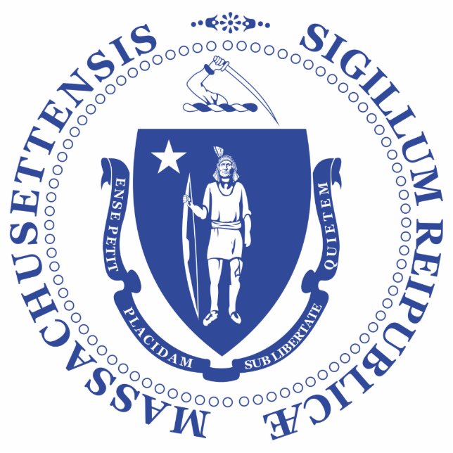 Massachusetts-Zeichen Freistehende Fotoskulptur (Vorne)