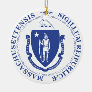 Massachusetts-Zeichen Keramik Ornament