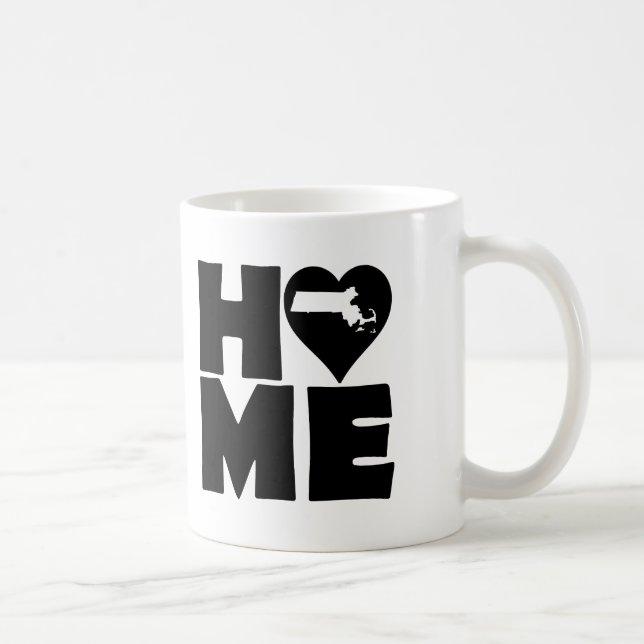 Massachusetts-Zuhause-Herz-Staats-Tasse oder Kaffeetasse (Rechts)