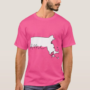 Massachusetts Zuhause Staat Kontur Karte Schwarz u T-Shirt