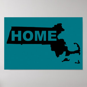 Massachusetts Zuhause Weg Vom Staat Plakat Schild